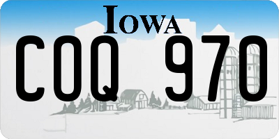 IA license plate COQ970