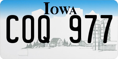 IA license plate COQ977