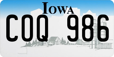 IA license plate COQ986