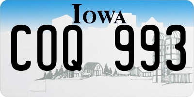 IA license plate COQ993