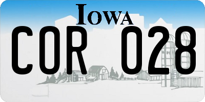 IA license plate COR028