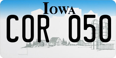 IA license plate COR050