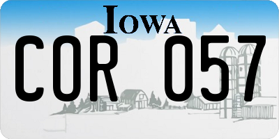 IA license plate COR057