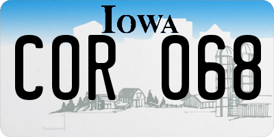 IA license plate COR068