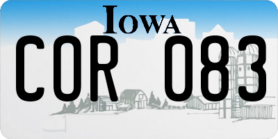 IA license plate COR083