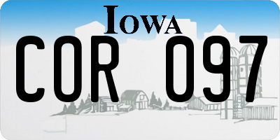 IA license plate COR097