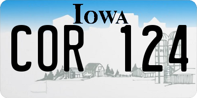IA license plate COR124