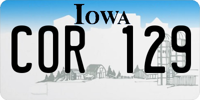 IA license plate COR129