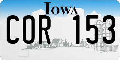IA license plate COR153