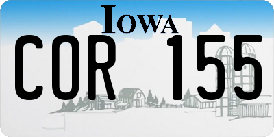 IA license plate COR155