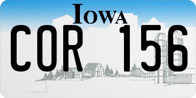 IA license plate COR156