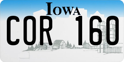 IA license plate COR160