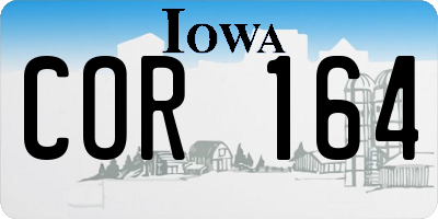 IA license plate COR164