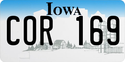 IA license plate COR169