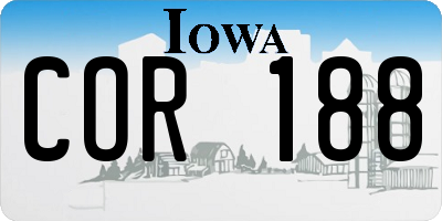 IA license plate COR188