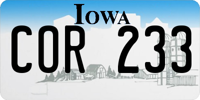 IA license plate COR233
