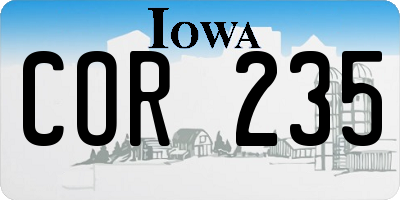IA license plate COR235