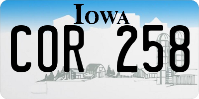 IA license plate COR258