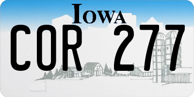 IA license plate COR277