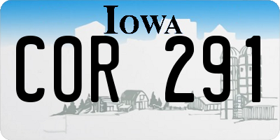 IA license plate COR291