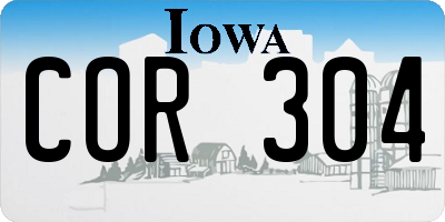 IA license plate COR304