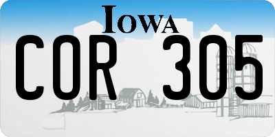 IA license plate COR305