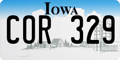 IA license plate COR329