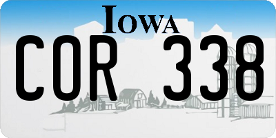 IA license plate COR338