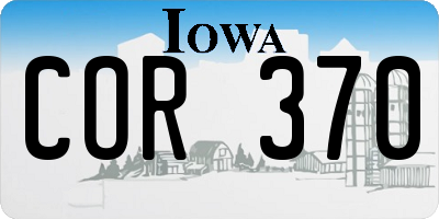 IA license plate COR370