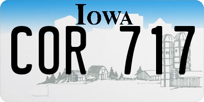 IA license plate COR717