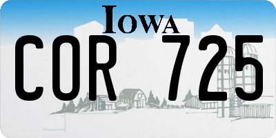 IA license plate COR725