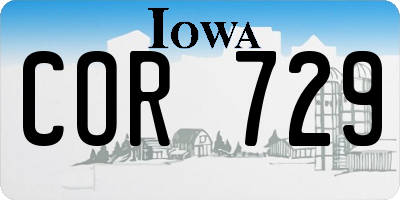 IA license plate COR729
