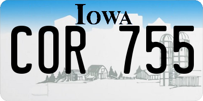 IA license plate COR755