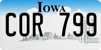 IA license plate COR799