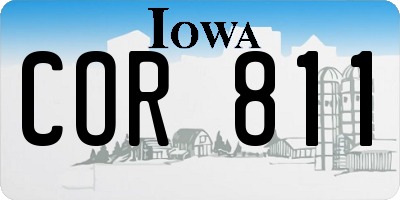 IA license plate COR811