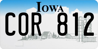 IA license plate COR812