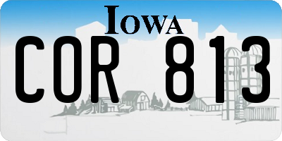 IA license plate COR813