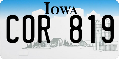 IA license plate COR819