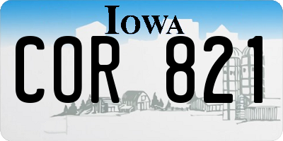 IA license plate COR821