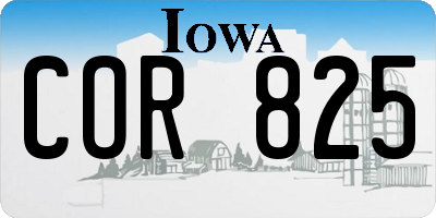 IA license plate COR825