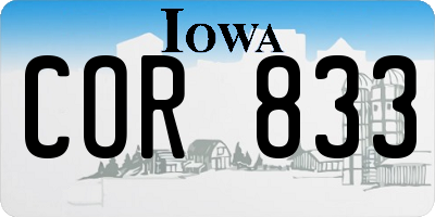 IA license plate COR833