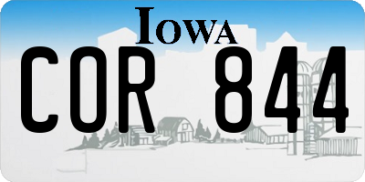 IA license plate COR844