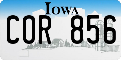 IA license plate COR856