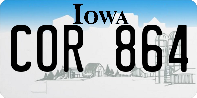 IA license plate COR864