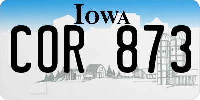 IA license plate COR873