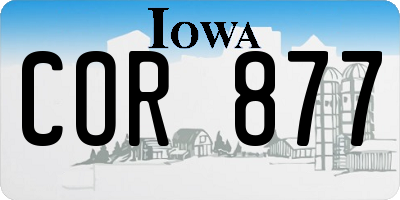 IA license plate COR877