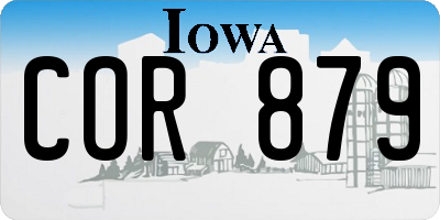IA license plate COR879