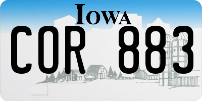 IA license plate COR883