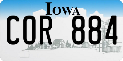 IA license plate COR884