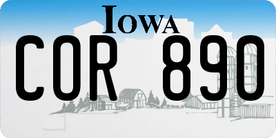 IA license plate COR890